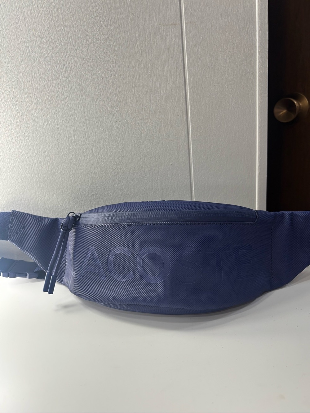 Lacoste Men's Deep Blue Textured Belt Bag